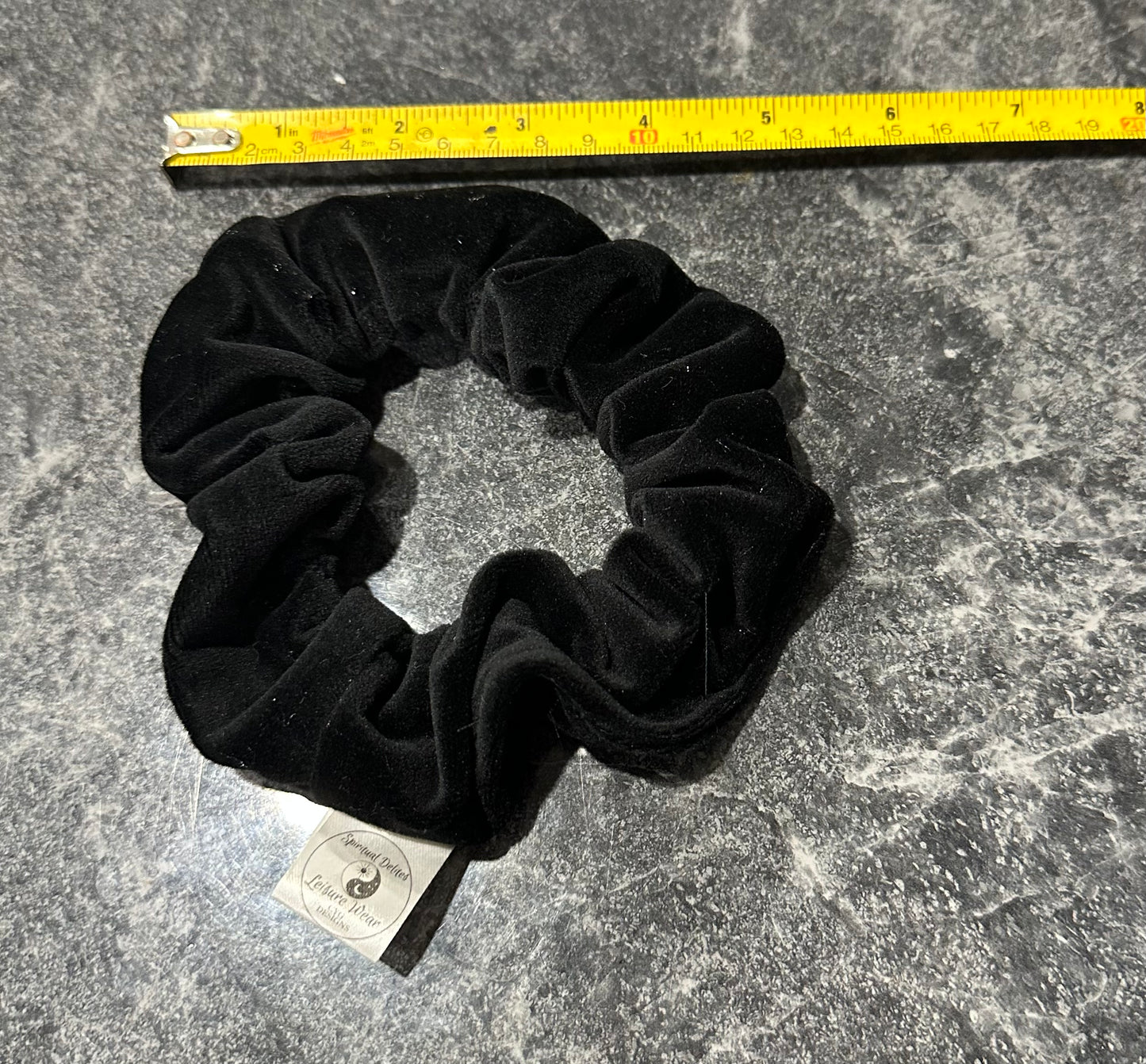 Black Velvet Crystal Infused Scrunchie
