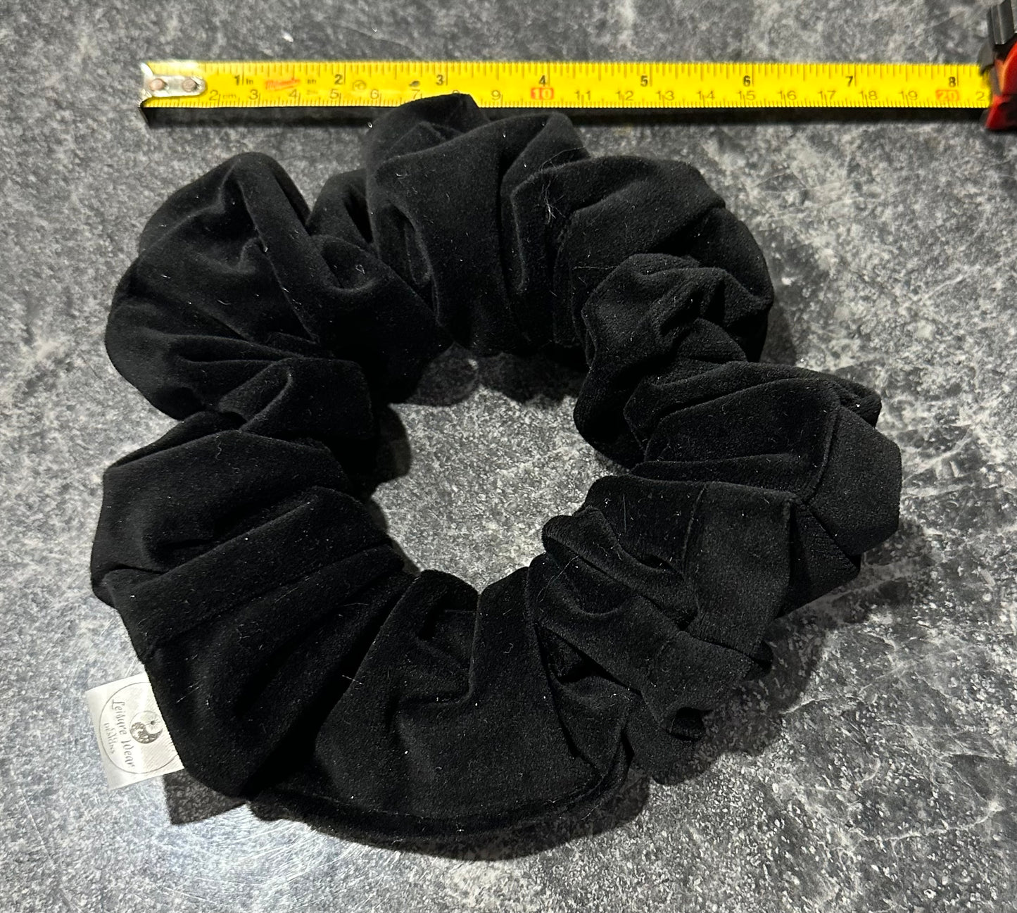 Black Velvet Crystal Infused Scrunchie