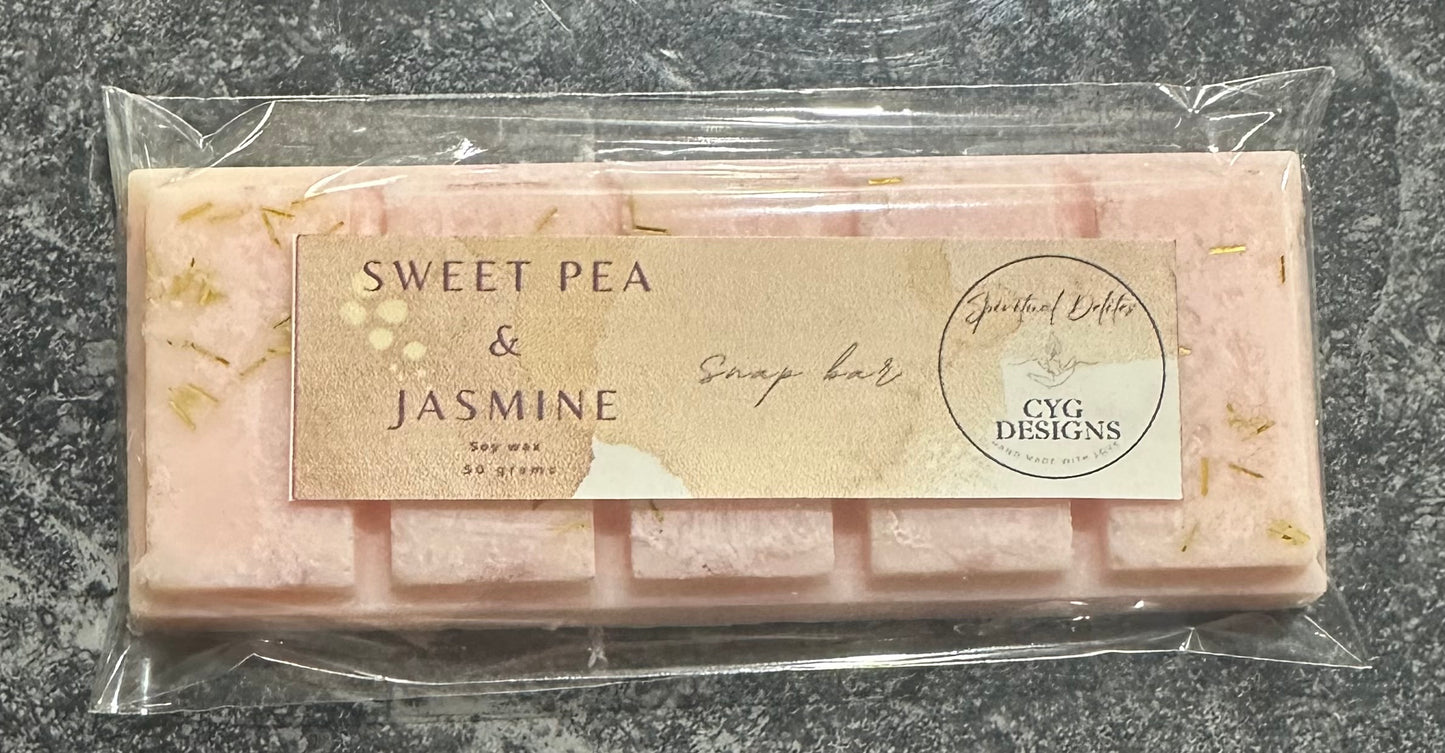 Sweet Pea & Jasmine Soy Wax Snap Bar