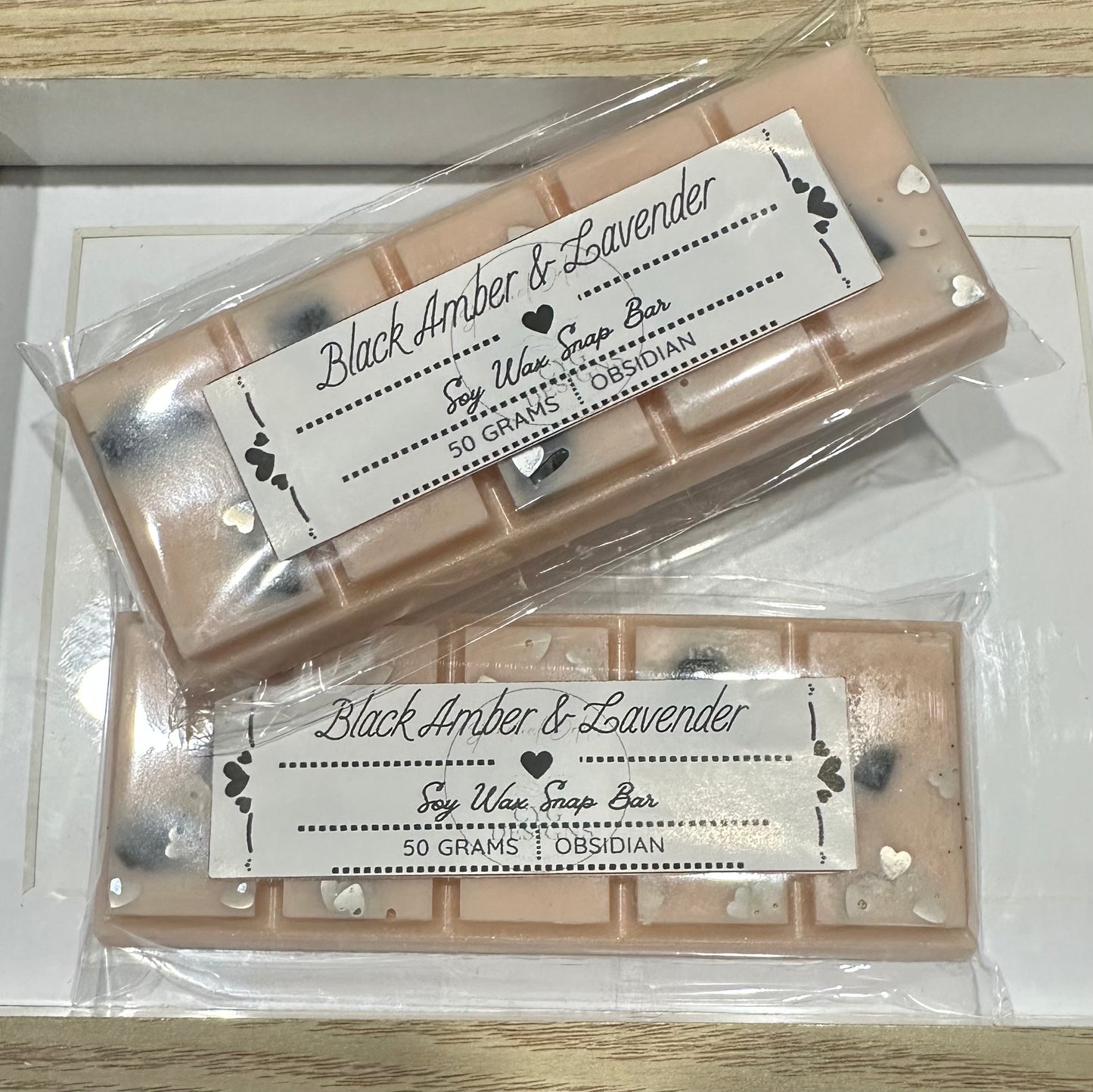 Black Amber & Lavender Soy Wax Snap Bar