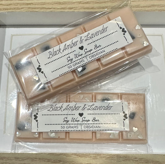Black Amber & Lavender Soy Wax Snap Bar
