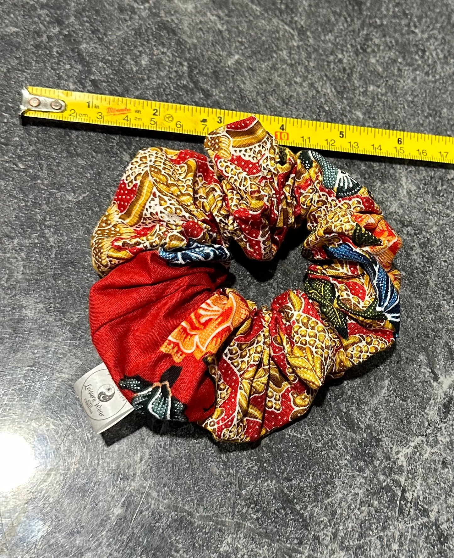 Batik Cotton Crystal Infused Scrunchie