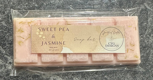 Sweet Pea & Jasmine Soy Wax Snap Bar